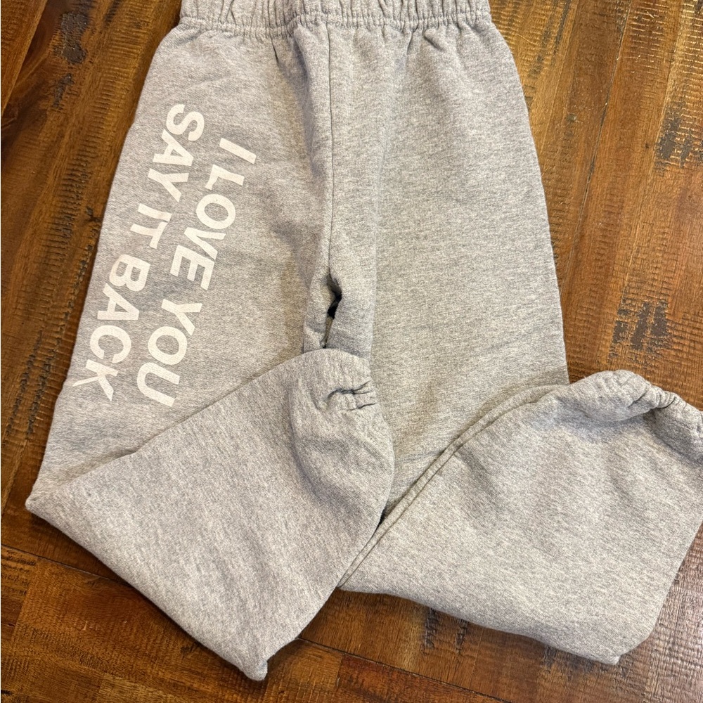 LONELY GHOST Gray Kids Joggers with White Print
